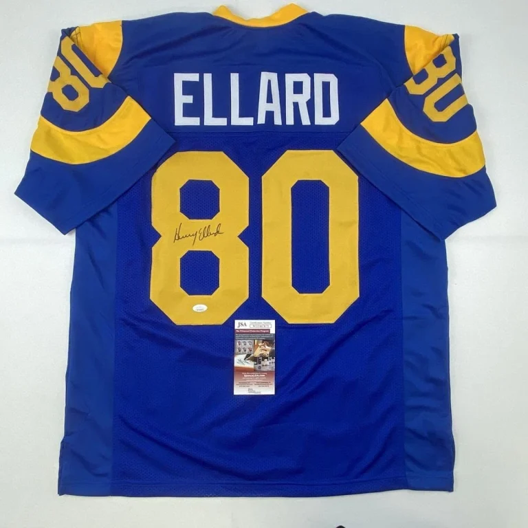 Autographed/Signed HENRY ELLARD Los Angeles LA Blue Jersey JSA COA Auto