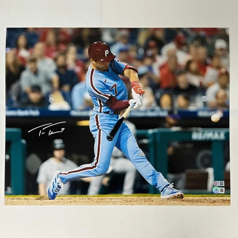 Autographed/Signed Trea Turner Philadelphia Phillies 16x20 Photo BAS COA