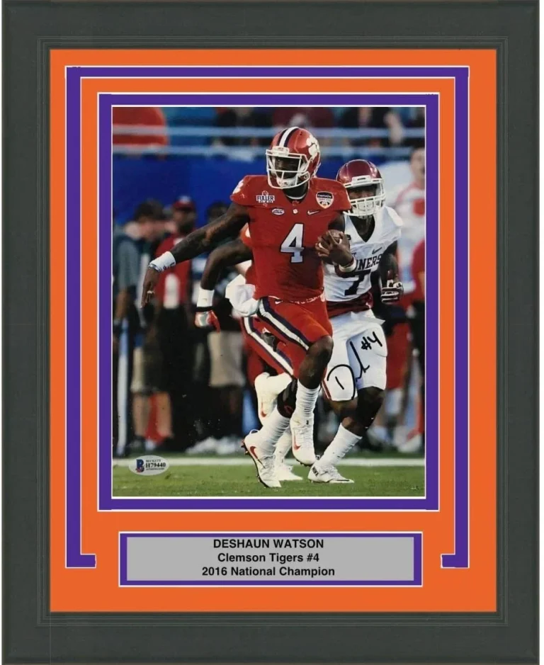 FRAMED Autographed DESHAUN WATSON Clemson Tigers 8x10 Photo BAS COA #2