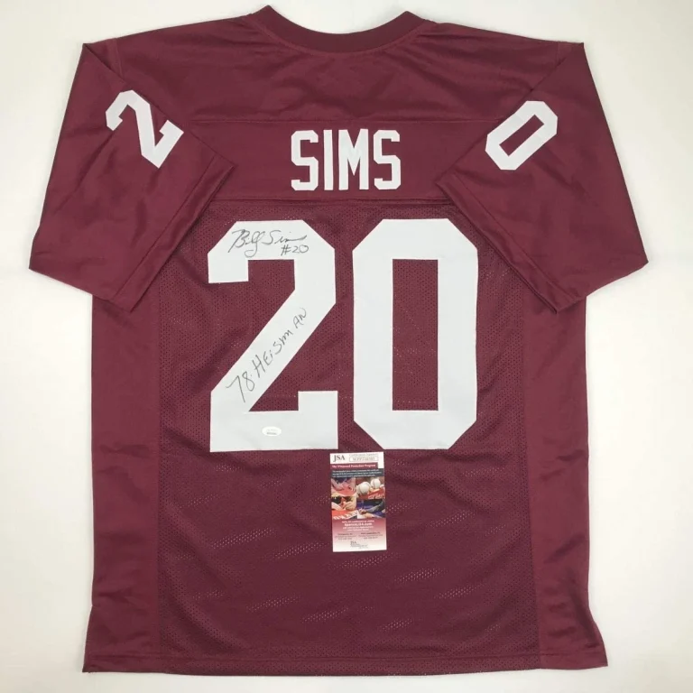 Autographed/Signed Billy Sims 78 Heisman Oklahoma Maroon Jersey JSA COA