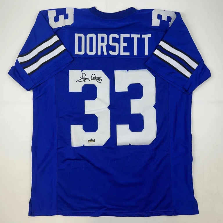 Facsimile Autographed Tony Dorsett Dallas Blue Reprint Jersey Size Men's XL