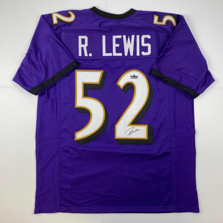 Facsimile Autographed Ray Lewis Baltimore Purple Jersey Size Men's XL