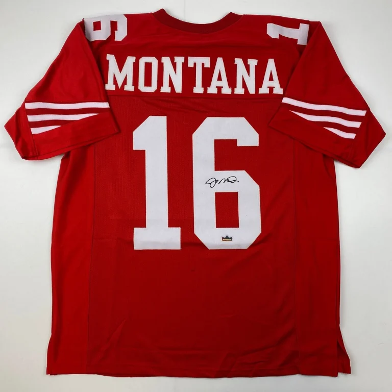 Facsimile Autographed Joe Montana San Francisco Red Jersey Size Men's XL