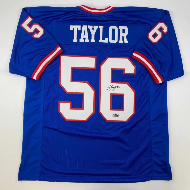 Facsimile Autographed Lawrence Taylor New York Blue Jersey Size Men's XL
