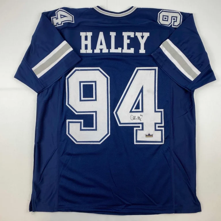 Facsimile Autographed Charles Haley Dallas Blue Jersey Size Men's XL