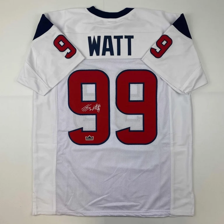 Facsimile Autographed JJ J.J. Watt Houston White Jersey Size Men's XL