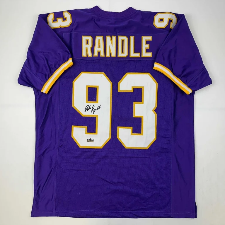 Facsimile Autographed John Randle Minnesota Purple Jersey Size Men's XL