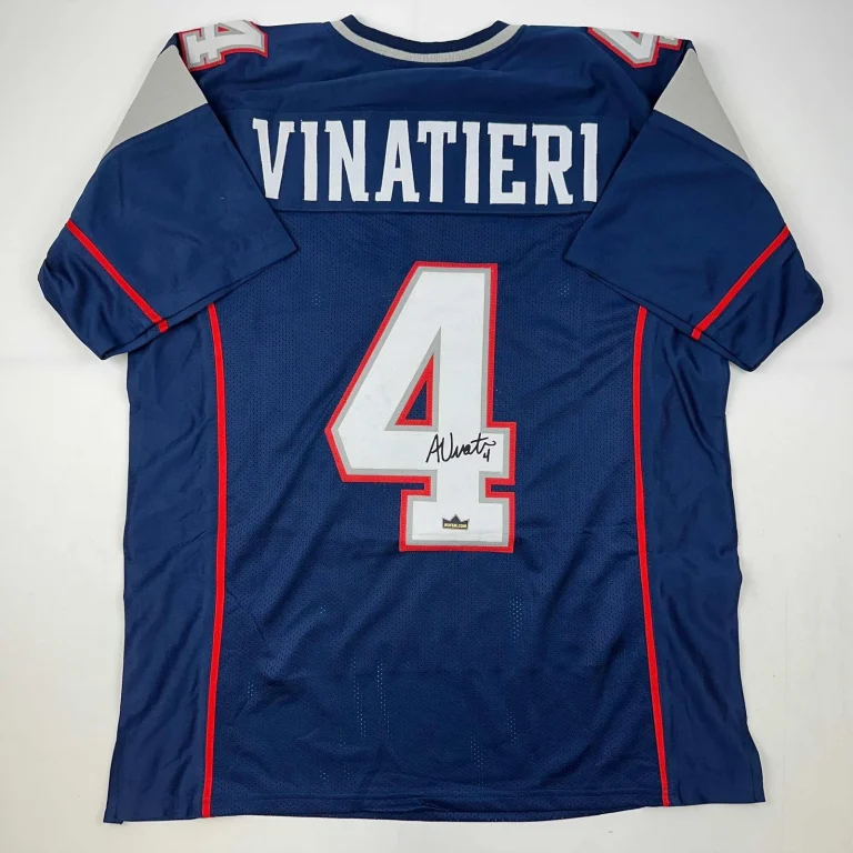 Facsimile Autographed Adam Vinatieri New England Blue Jersey Men's XL