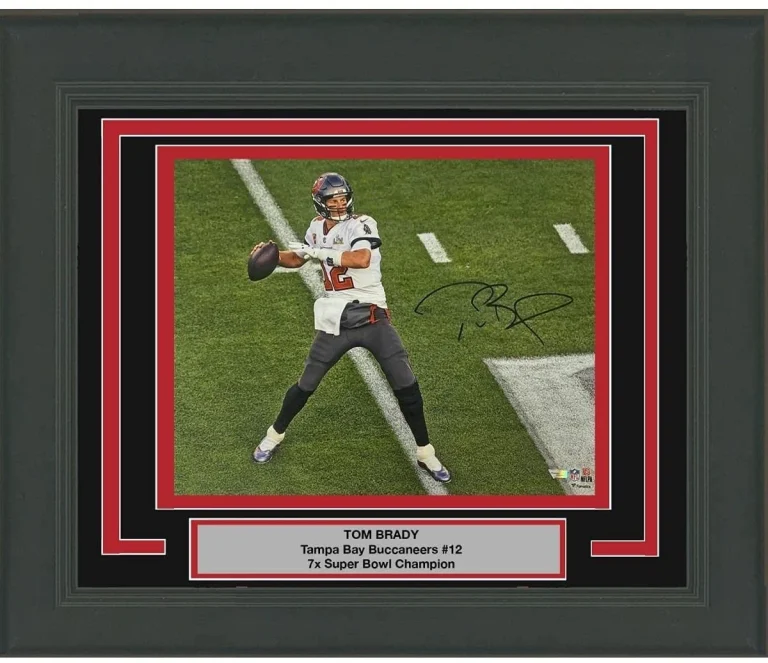 FRAMED Autographed TOM BRADY Super Bowl LV Bucs 16x20 Photo Fanatics COA