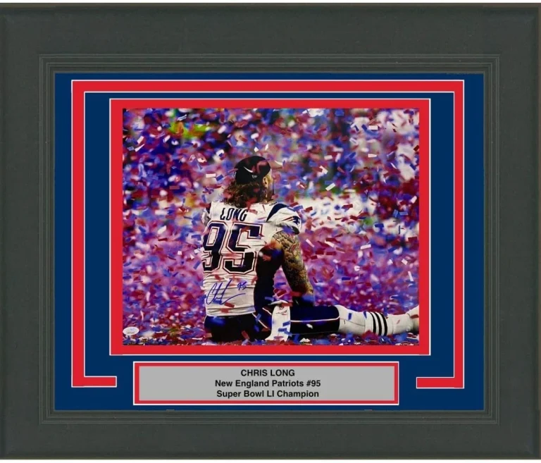 FRAMED Autographed/Signed CHRIS LONG Patriots 16x20 Photo JSA COA