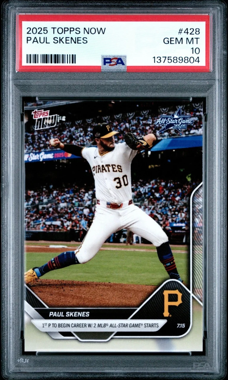 Graded 2025 Topps Now Paul Skenes #428 Baseball Card PSA 10 Gem Mint