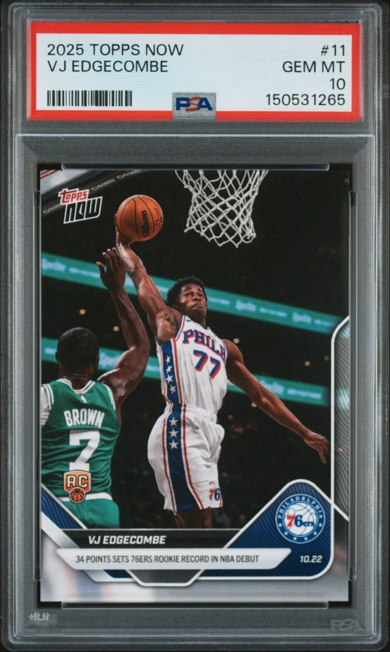 Graded 2025 Topps Now VJ Edgecombe #11 Rookie RC Card PSA 10 Gem Mint