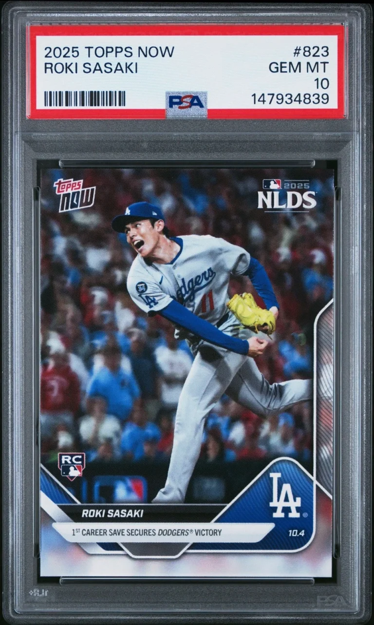 Graded 2025 Topps Now Roki Sasaki #823 Rookie RC Card PSA 10 Gem Mint
