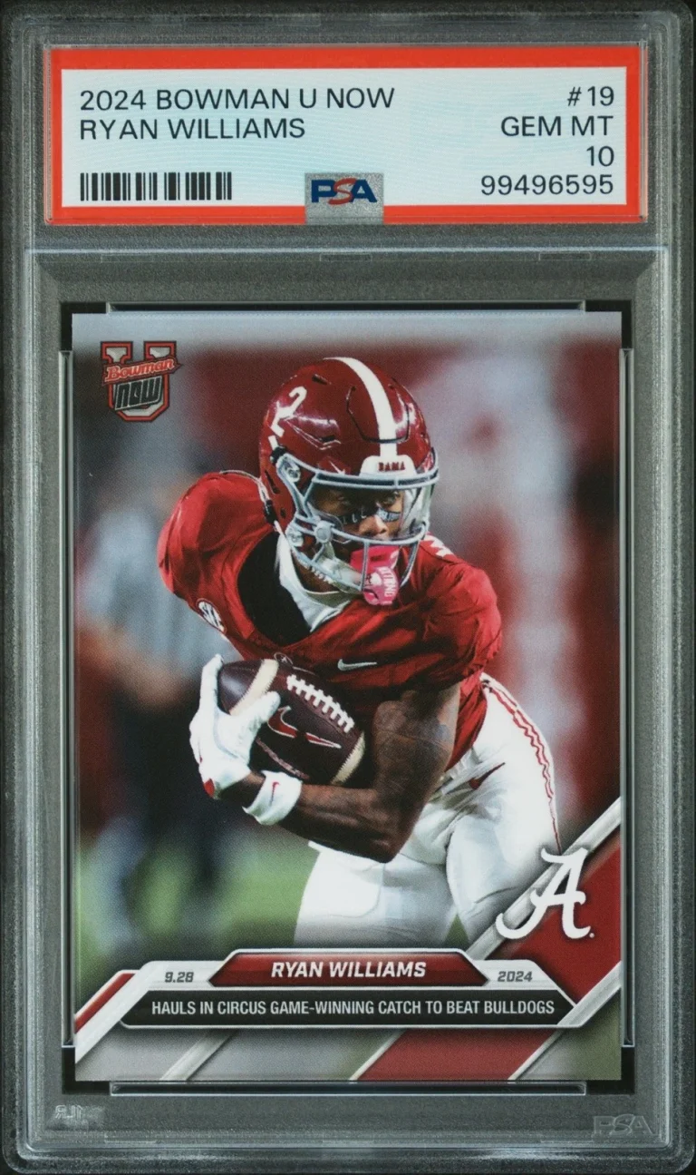 Graded 2024 Topps Bowman U Now Ryan Williams #19 Rookie RC Card PSA 10