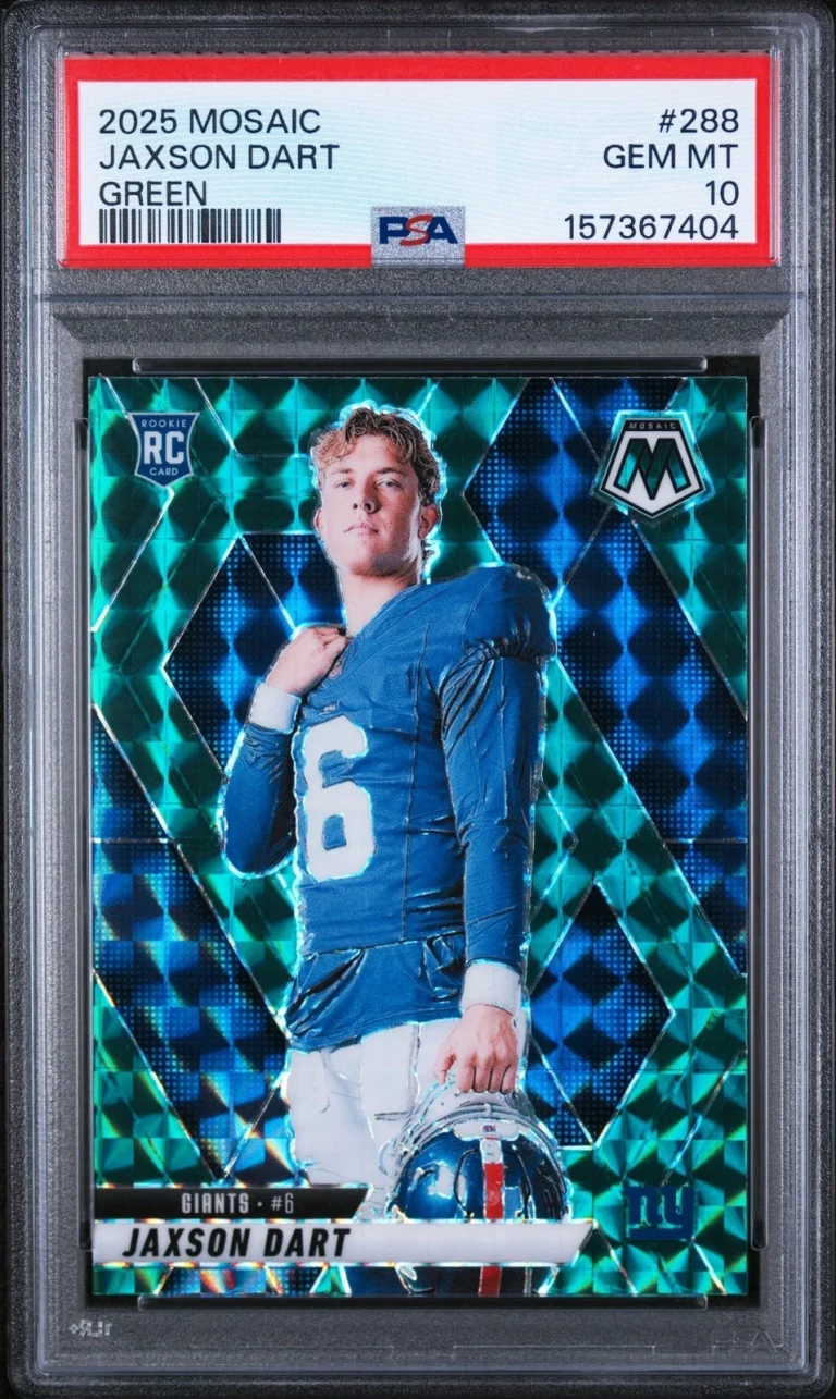 Graded 2025 Panini Mosaic Jaxson Dart #288 Green Rookie RC Card PSA 10