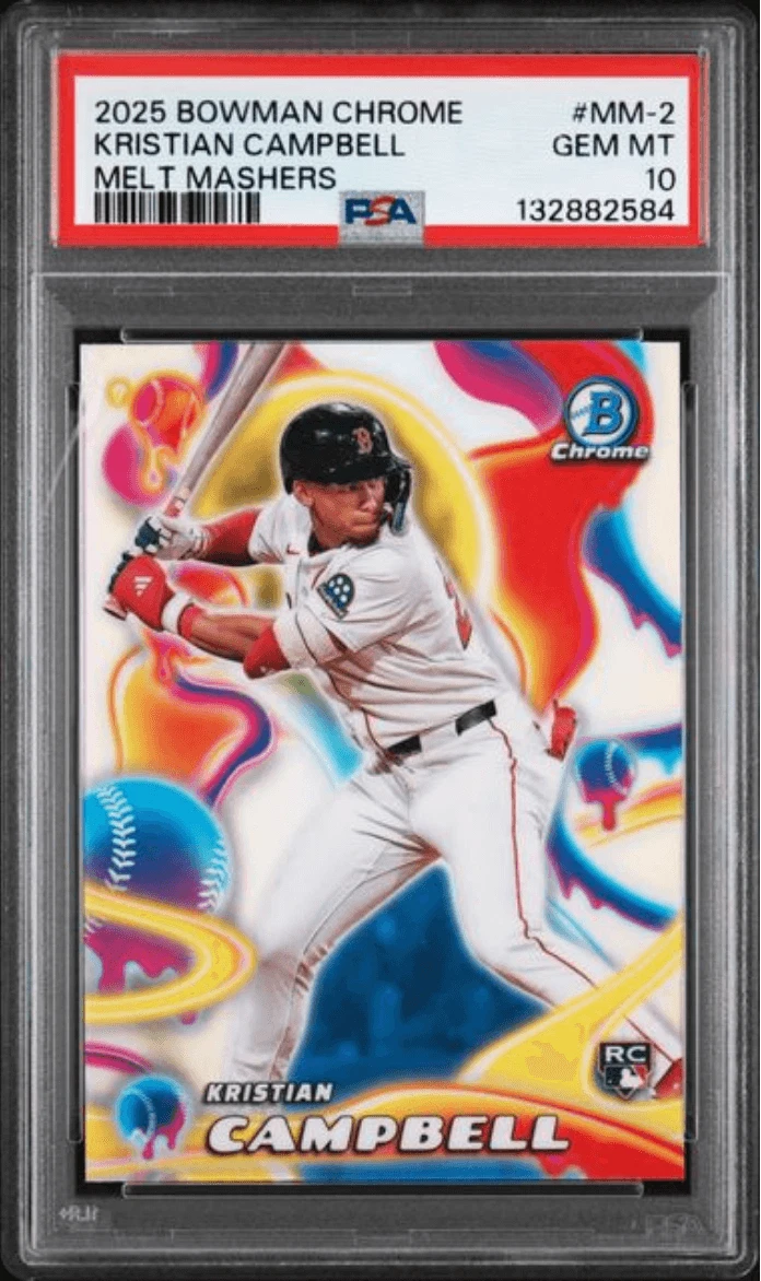 Graded 2025 Bowman Chrome Kristian Campbell MM2 Melt Mashers RC Card PSA 10
