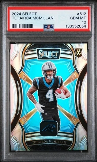 Graded 2024 Panini Select Tetairoa McMillan #512 XRC Rookie Card PSA 10