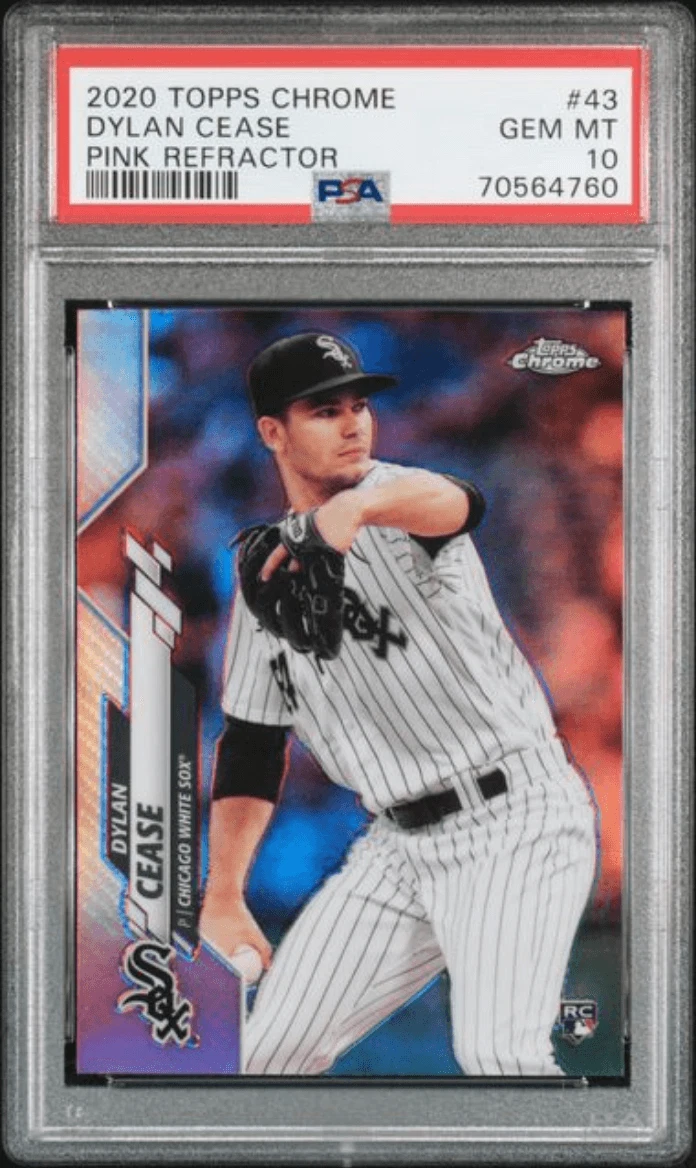 Graded 2020 Topps Chrome Dylan Cease #43 Pink Refractor Rookie Card PSA 10