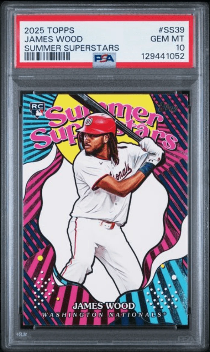 Graded 2025 Topps James Wood #SS39 Summer Superstars Rookie Card PSA 10