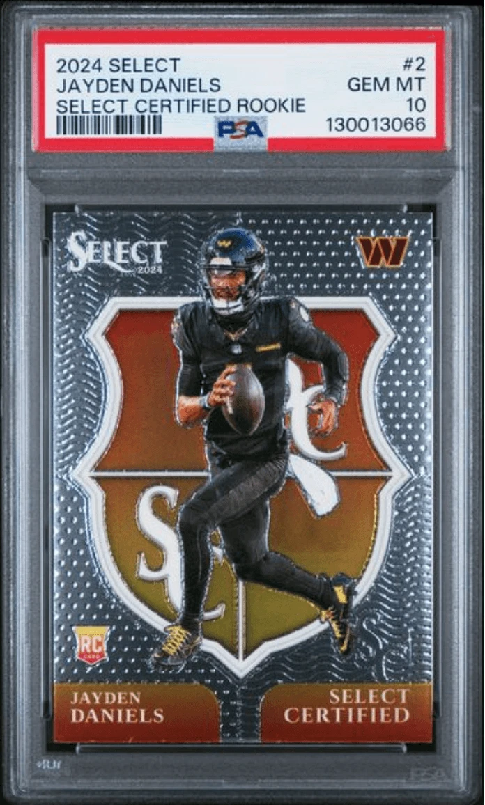 Graded 2024 Panini Select Jayden Daniels #2 Certified RC Card PSA 10