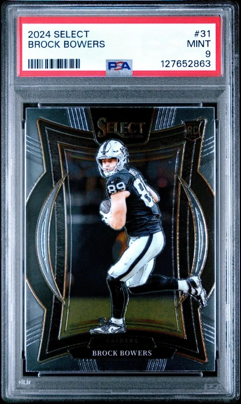 Graded 2024 Panini Select Brock Bowers #31 Rookie RC Card PSA 9 Mint
