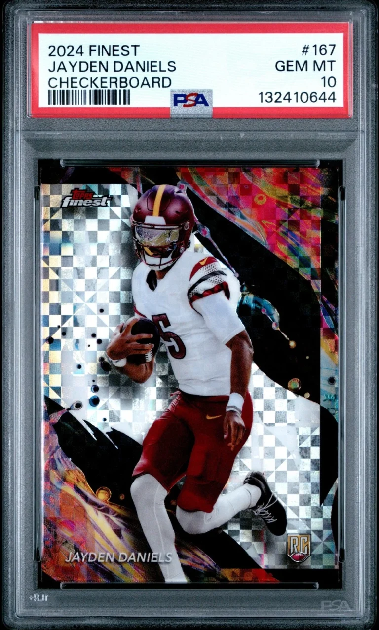 Graded 2024 Topps Finest Jayden Daniels 167 Checkerboard Rookie Card PSA 10
