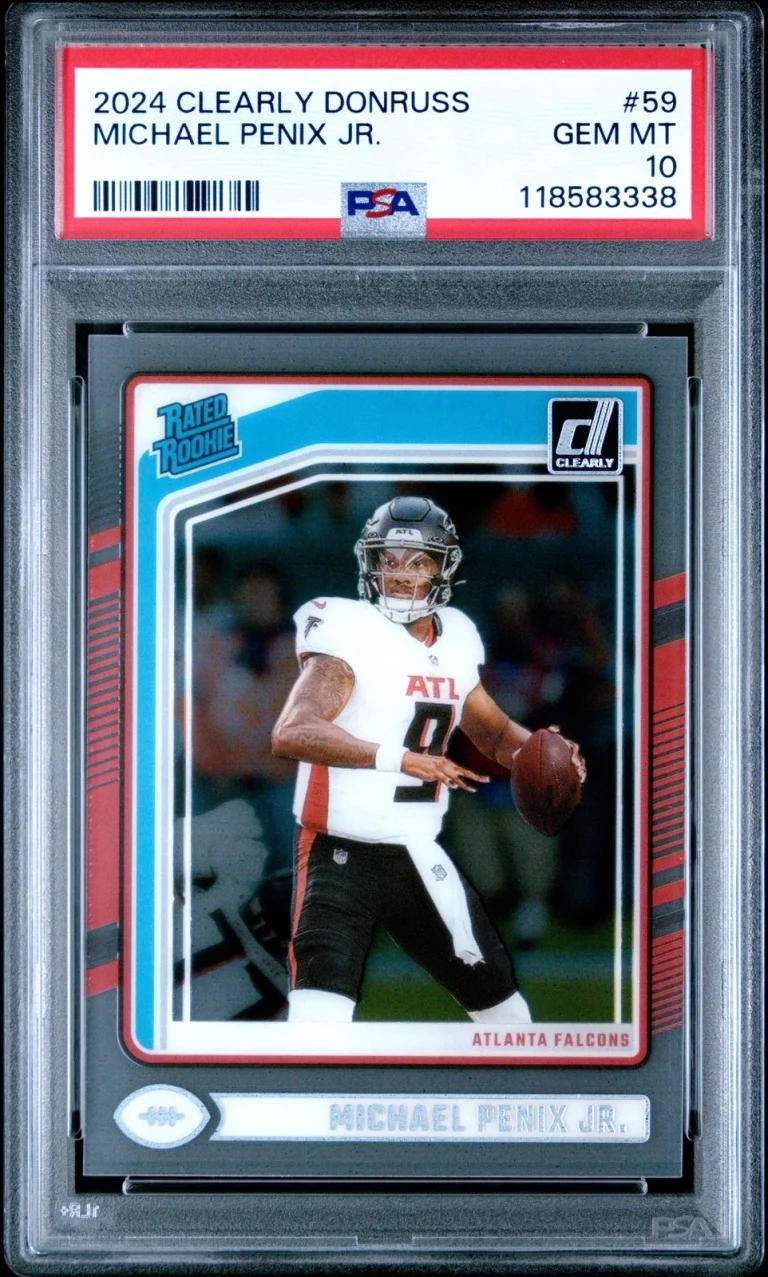 Graded 2024 Panini Clearly Donruss Michael Penix Jr #59 RC Card PSA 10