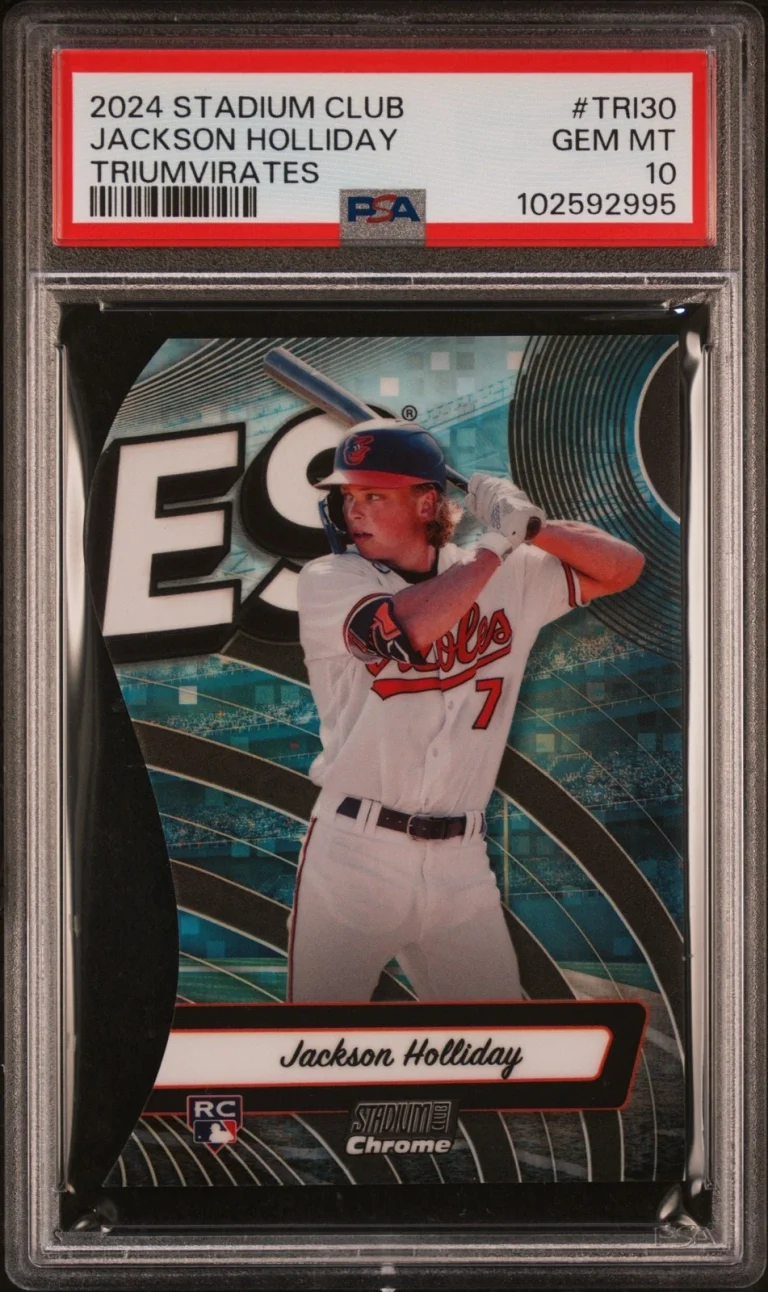 Graded 2024 Topps Stadium Club Jackson Holliday #TRI30 RC Card PSA 10