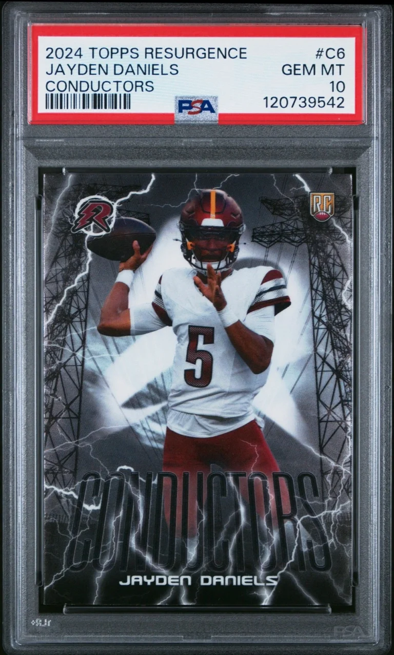 Graded 2024 Resurgence Jayden Daniels #C6 Conductors RC Card PSA 10