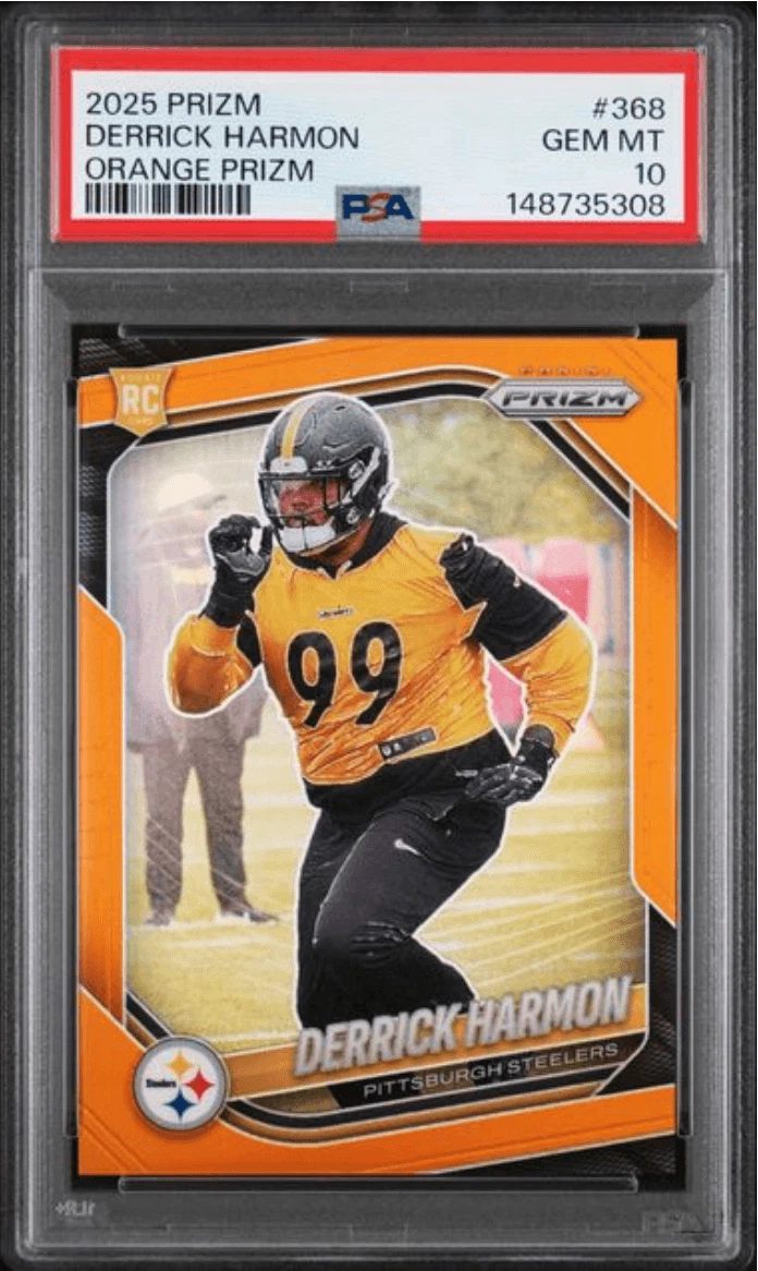 Graded 2205 Prizm Derrick Harmon #368 Orange /249 Rookie Card PSA 10