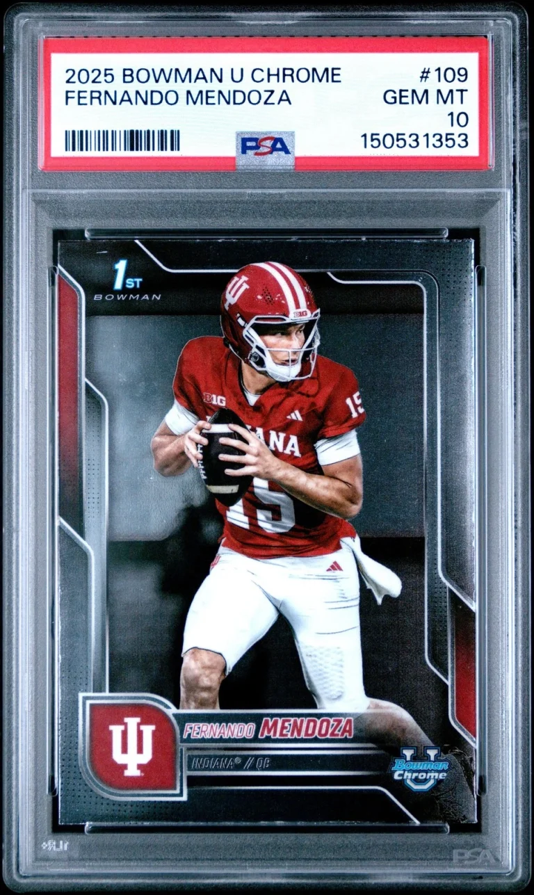 Graded 2025 Topps Bowman U Chrome Fernando Mendoza #109 Rookie Card PSA 10