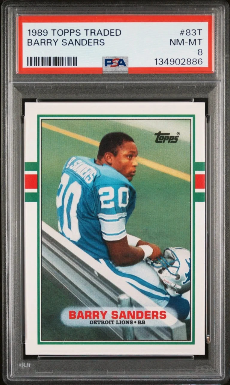 Graded 1989 Topps Traded Barry Sanders #83T Rookie Card PSA 8 Near Mint
