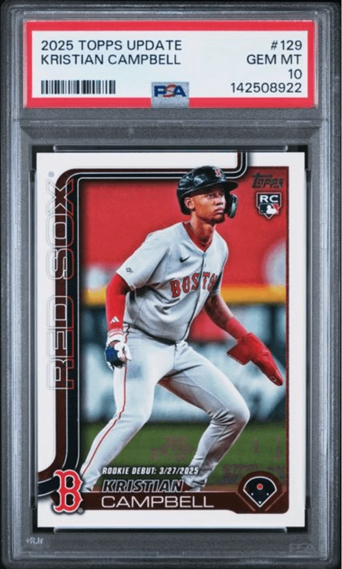 Graded 2025 Topps Update Kristian Campbell #129 Rookie RC Card PSA 10