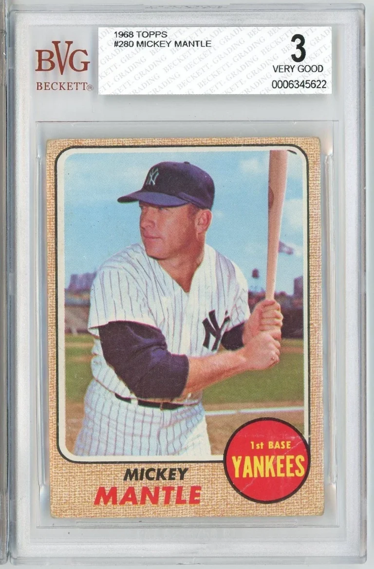 Graded 1968 Topps Mickey Mantle #280 Baseball Card BGS 3 Very Good