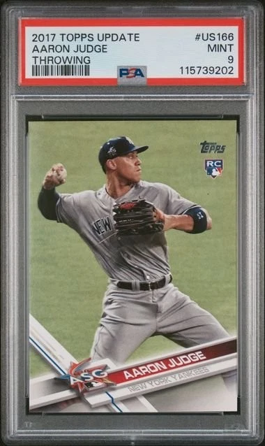 Graded 2017 Topps Update Throwing Aaron Judge #US166 Rookie Card PSA 9 Mint