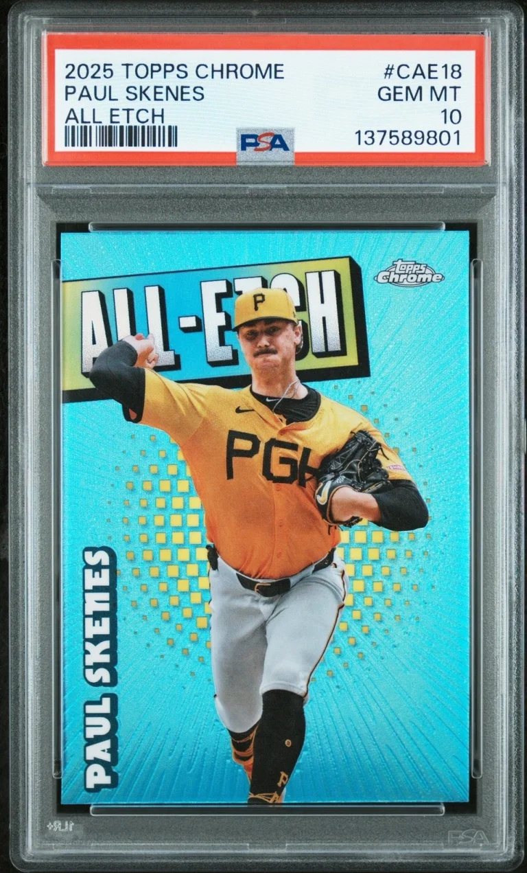 Graded 2025 Topps Chrome Paul Skenes #CAE-18 Chrome All Etch Card PSA 10