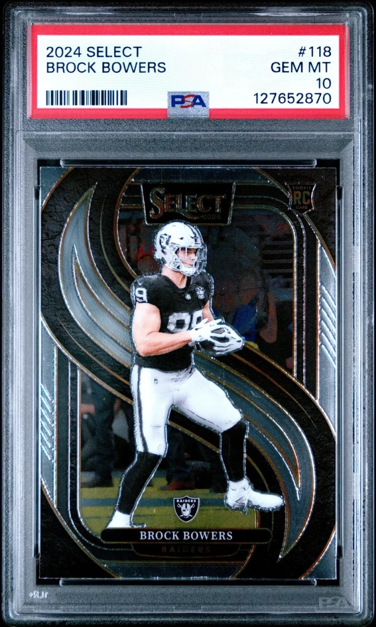 Graded 2024 Panini Select Brock Bowers #118 Rookie RC Card PSA 10 Gem Mint