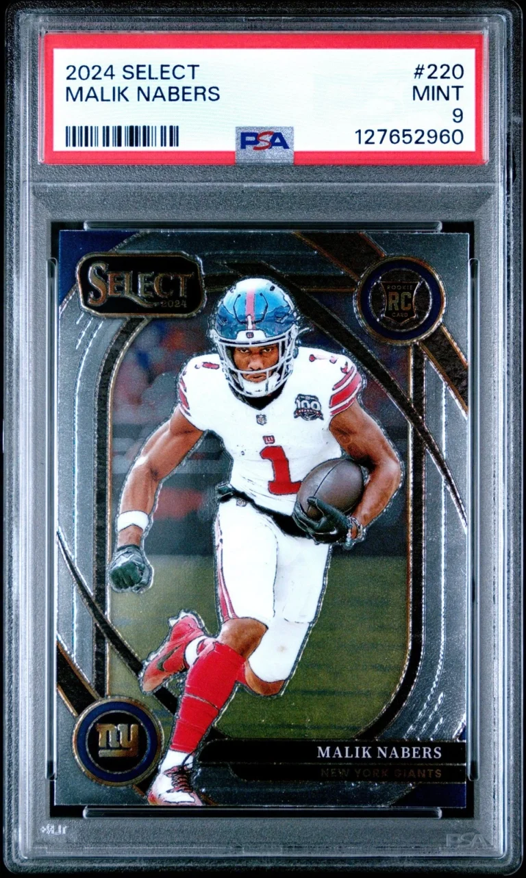 Graded 2024 Panini Select Malik Nabers #220 Rookie RC Card PSA 9 Mint