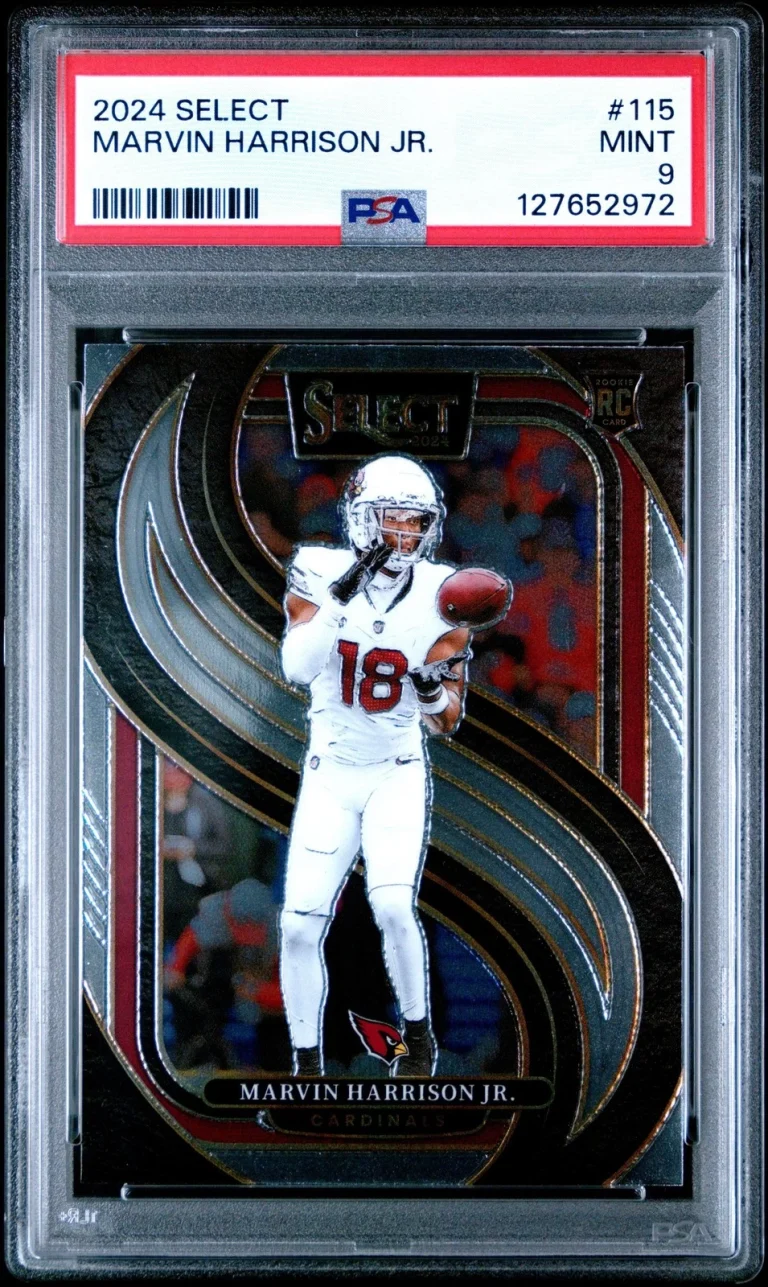 Graded 2024 Panini Select Marvin Harrison Jr. #115 Rookie RC Card PSA 9