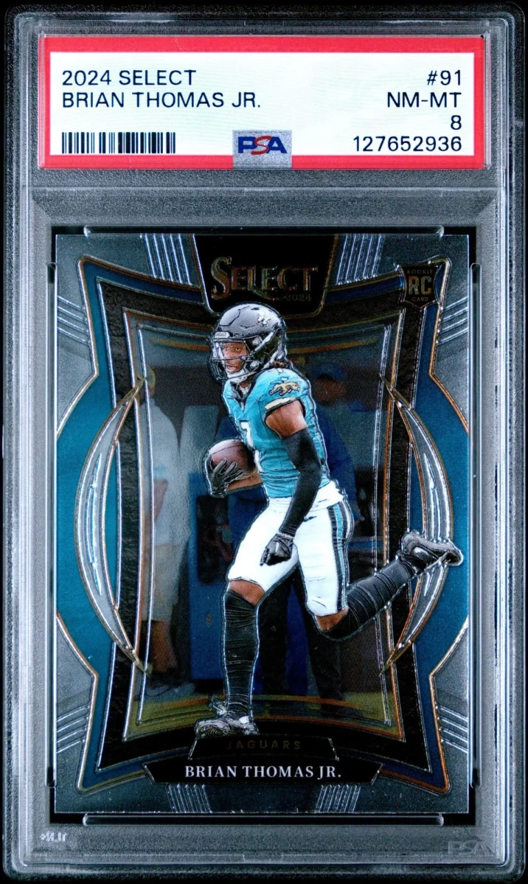 Graded 2024 Panini Select Brian Thomas Jr. #91 Rookie Card PSA 8 Near Mint