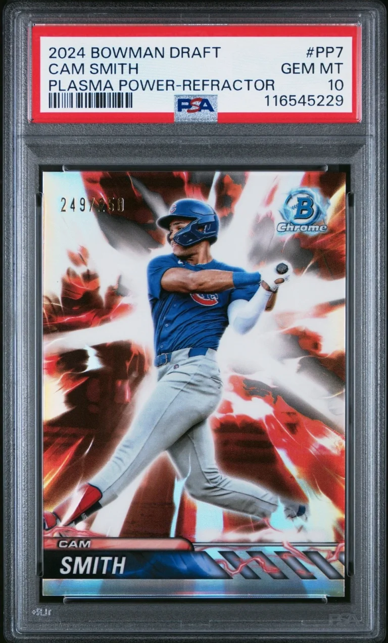 Graded 2024 Bowman Draft Cam Smith #PP7 Plasma Power /250 Card PSA 10