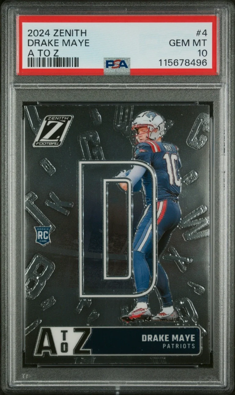 Graded 2024 Panini Zenith Drake Maye #4 A to Z Rookie RC Card PSA 10