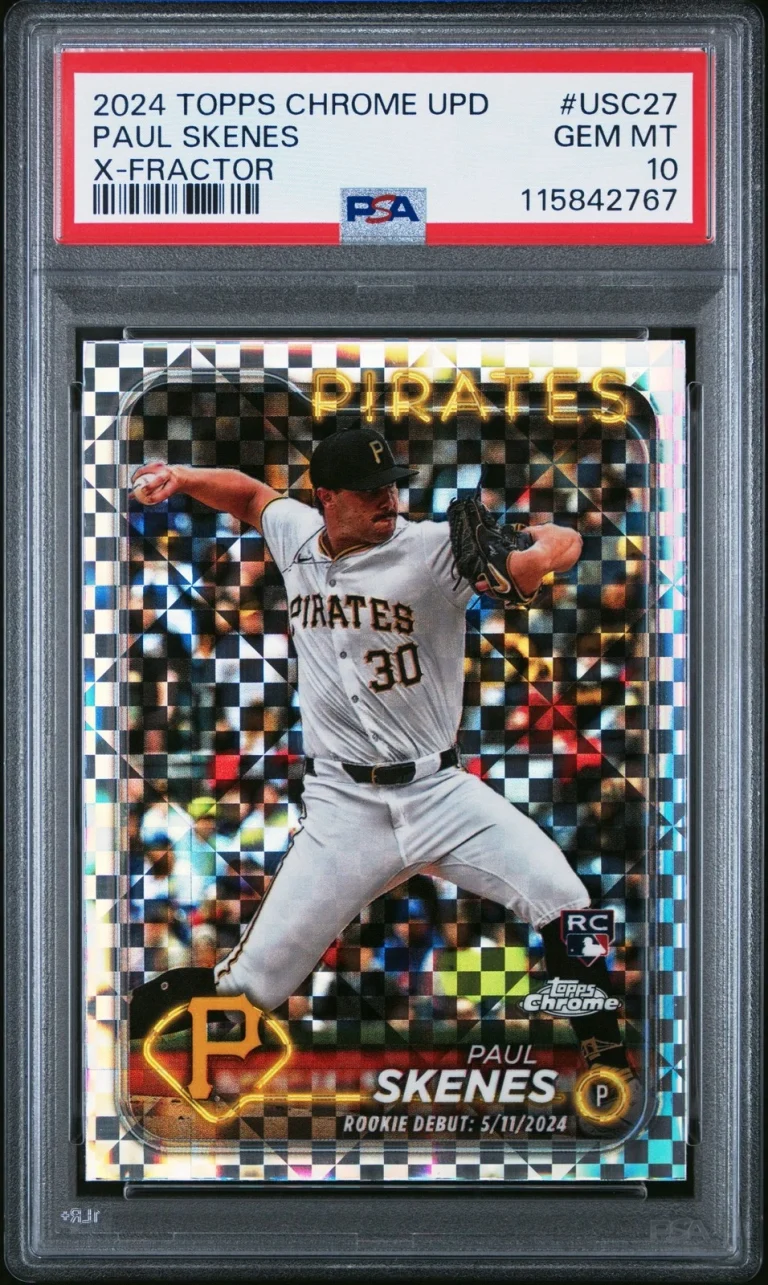 Graded 2024 Topps Chrome UPD Paul Skenes #USC27 XFractor RC Card PSA 10