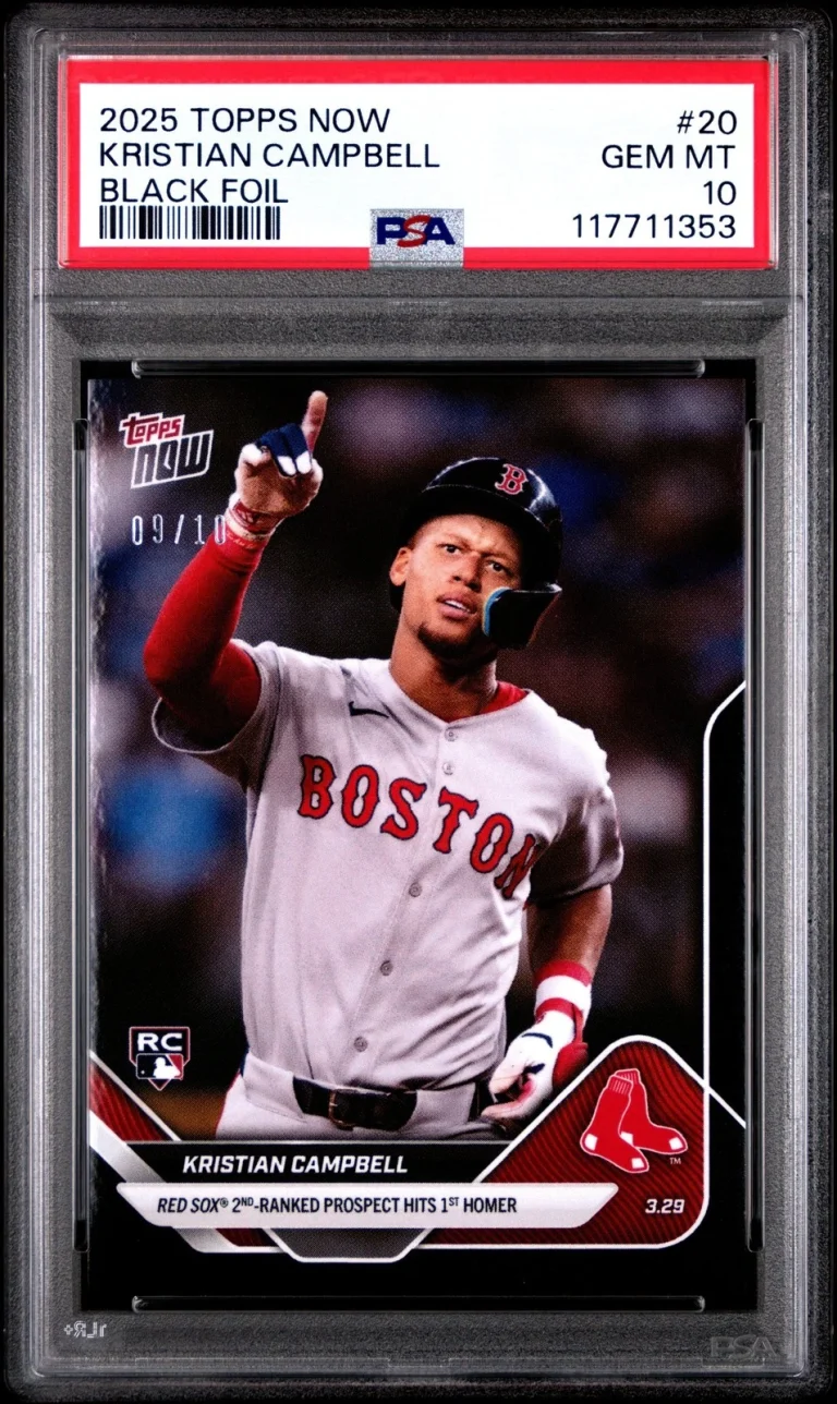 Graded 2025 Topps Now Kristian Campbell #20 Black /10 RC Card PSA 10