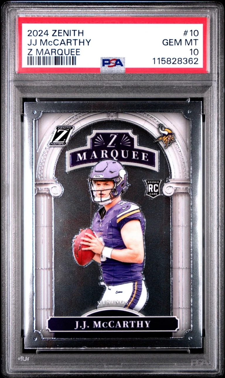 Graded 2024 Panini Zenith JJ McCarthy #10 Z Marquee Rookie Card PSA 10 Mint