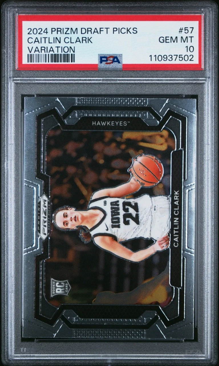 Graded 2024 Panini Prizm Draft Picks Caitlin Clark 57 Variation Card PSA 10