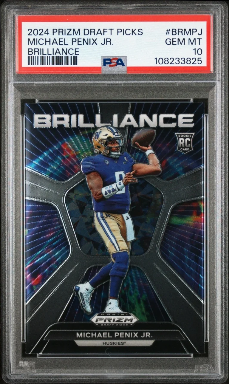 Graded 2024 Prizm DP Michael Penix Jr BRMPJ Brilliance RC Card PSA 10