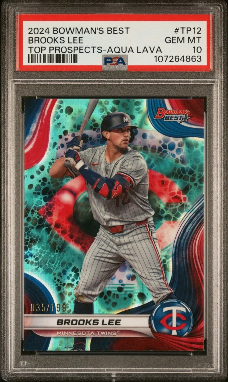 Graded 2024 Bowmans Best Brooks Lee #TP12 Aqua Lava /199 RC Card PSA 10