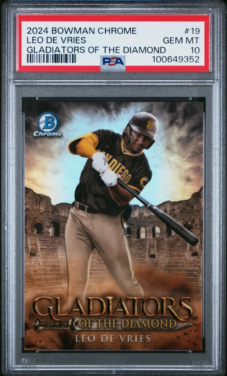Graded 2024 Bowman Chrome Leo De Vries #19 Gladiators RC Card PSA 10