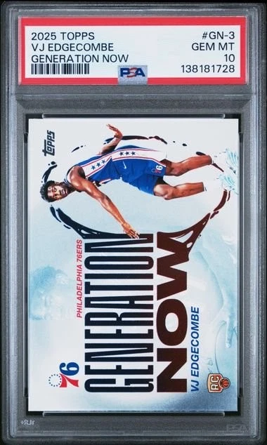 Graded 2025 Topps VJ Edgecombe #GN3 Generation Now RC Card PSA 10